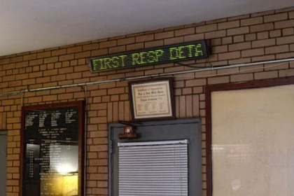 This LED sign was installed by Firehouse Automation at the Engine 17 firehouse in Homewood on Thursday.