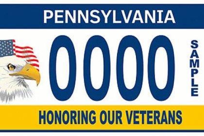 The new veterans' license plate.