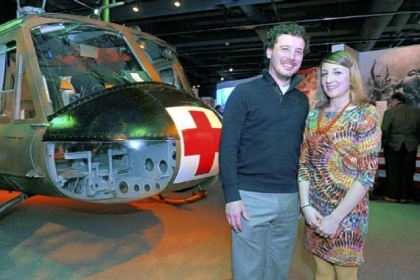 Michael Dubois and curator Emily Ruby.