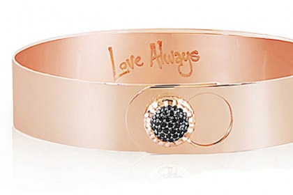 Rose gold and black diamond Love Always bracelet, $3,850.