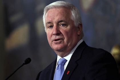 Gov. Tom Corbett addresses a joint session of the Pennsylvania House and Senate on Tuesday in Harrisburg during the presentation of the state budget.