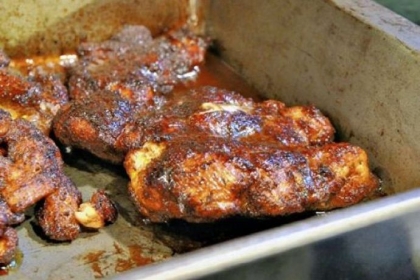 Hershey's Cocoa-Chili-Rubbed Chicken Breasts.