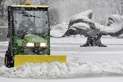 Plows were out in full force in Buffalo, N.Y. today.