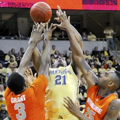 Pitt's Lamar Patterson drives to the net against Syracuse Feb. 2. The Panthers are outrebounding teams by an average of 11 per game over the past seven games.