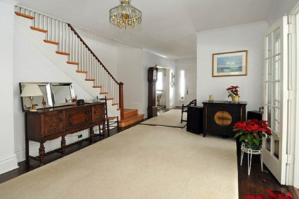 The foyer is large enough to roll back the rug and hold a dance if you choose.