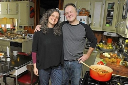 Rick Schweikert and his wife Sherrie Flick share prep and cooking in their South Side Slopes home