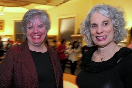 Deputy Director Sue Banks, left, and Mary Frances Cooper, president of Carnegie Library.