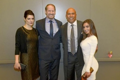 Veronica Stigeler, Bill Cowher, Hines Ward and Lindsey Georgalas.