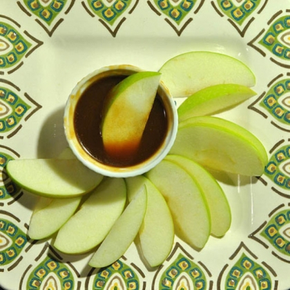 Fresh Apple Slices with Homemade Caramel.