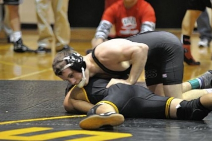South Side Beaver's Shane Gentry, defeating Montour's Tyler Kim at the Midwestern Athletic Conference tournament, is a defending section champion.