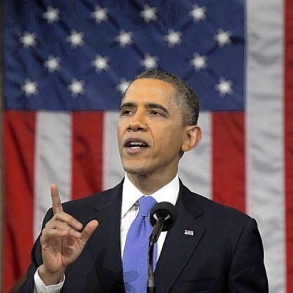 President Barack Obama gestures as he gives his State of the Union address during a joint session of Congress on Capitol Hill Tuesday.