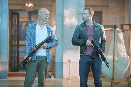 Bruce Willis and Jai Courtney unexpectedly join forces in Moscow and beyond in "A Good Day to Die Hard."