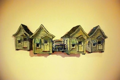 "Cabin Cluster" by artist Kevin Kutz.