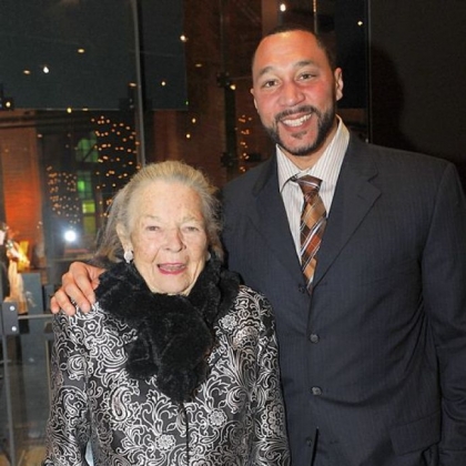 Elsie Hillman with Charlie Batch.