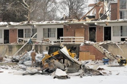 Demolition is under way at Sewickley Country Inn on Route 65.