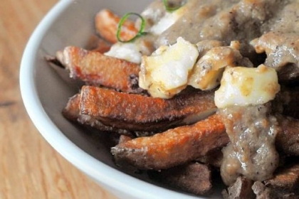 Poutine Quebecois with brown gravy and cheese curds at Franktuary in Lawrenceville.