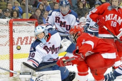 Robert Morris goalie Eric Levine uses sport-psychology principles to guide him in the net.