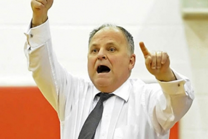 Ambridge High School's Mark Jula coaches his basketball team against East Allegheny on Friday night.