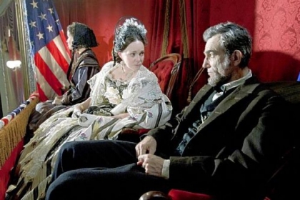 Sally Field and Daniel Day-Lewis appear in a scene from "Lincoln."  Both are nominees for an Academy Award.