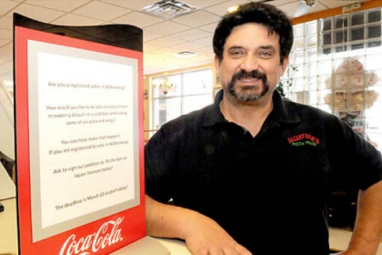 Ermando DiPasquale, owner of Salvatore's Pizza House on Penn Avenue, is in support of a petition that would allow liquor licenses to be granted in Wilkinsburg.
