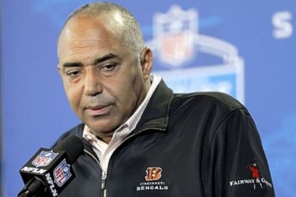 Cincinnati Bengals head coach Marvin Lewis answers a question during a news conference at the NFL Scouting combine Friday in Indianapolis. The Bengals do not have to make any tough salary-cap decisions this offseason. Cincinnati is $50 million under the cap.