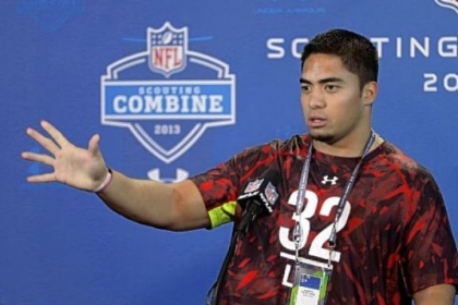 Manti Te'o faces the media Saturday in Indianapolis.