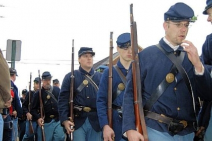 The Union's Irish Brigade wore a sprig of boxwood in their caps at the 150th anniversary re-enactment of the Battle of Fredericksburg, Va., in December. The brigade also fought at Gettysburg.