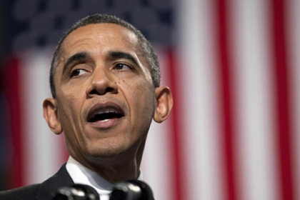 Barack Obama speaks earlier this month in Chicago. The president and congressional Republicans each seem content with the political ground they hold and are prepared to let across-the-board spending cuts take effect on March 1.