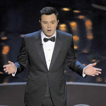Host Seth MacFarlane drew gasps from the audience with a joke about Abraham Lincoln and John Wilkes Booth at Sunday night's Oscars at the Dolby Theatre in Los Angeles.