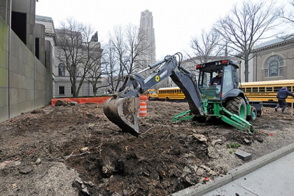 Construction has begun on a playground in front of the Carnegie Museum of Art. The playground is to be part of the 2013 Carnegie International exhibit.