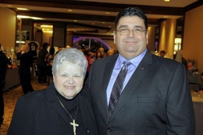 Sister Mary Thaddeus Markelewicz and Dennis Sabatini.