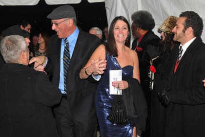 David and Karen Haddad walk down the red carpet.