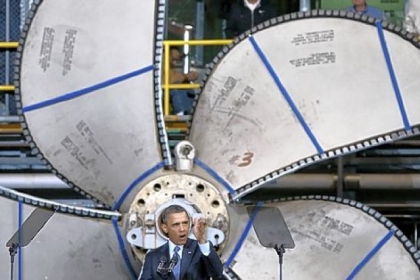 President Barack Obama speaks Tuesday during a visit to Newport News Shipbuilding in Newport News, Va. Mr. Obama spoke about the impact a spending sequester would have on the defense industry and its workers.