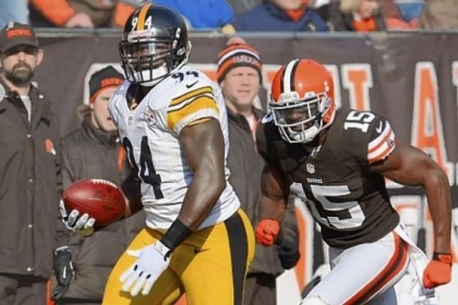 Lawrence Timmons returns an interception for a touchdown Nov. 25 against the Browns.