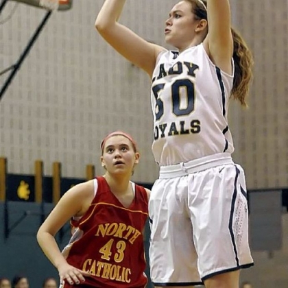 Vincentian's Brenna Wise shoots over North Catholic's Paige Kizior.