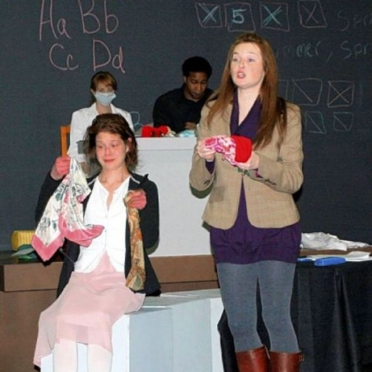 Off the Wall Productions' "Looking for the Pony" stars, front: Karen Baum, left, and Daina Michelle Griffith; and back: Theo Allyn and Cameron Knight. The Pittsburgh premiere runs Friday through March 16.