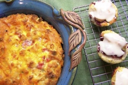 Ham and Veggie Strata.