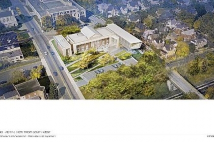 An aerial rendering of the future Westmoreland Museum of American Art in Greensburg.