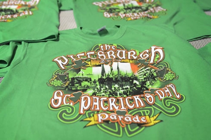Pittsburgh's official St. Patrick's Day Parade T-shirt will be sold at retailers across the region.