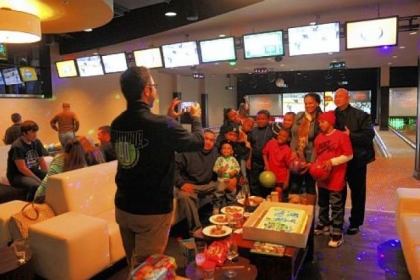 Pizza party birthday parties are popular in the bowling alleys.