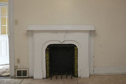 The house has three non-working fireplaces, including one in the living room.