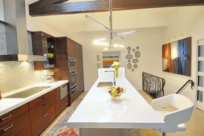 Kitchen island at McQuaide house.
