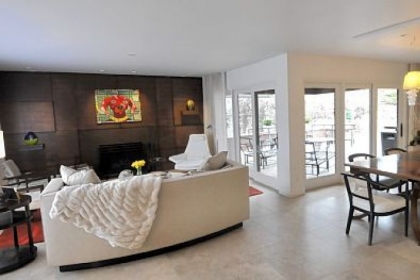 Living room and dining area at McQuaide house.