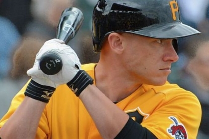 Clint Barmes bats Sunday against the Astros at McKechnie Field in Bradenton, Fla. The Pirates won, 8-6.