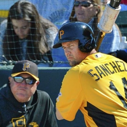Pirates first baseman Gaby Sanchez is off to a strong start in spring training, batting .417.