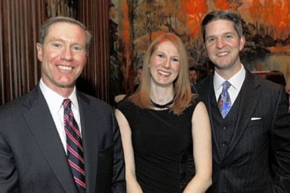 Fred Leech, left, with chairs, Liza Woods and Stephen Bloomburg.