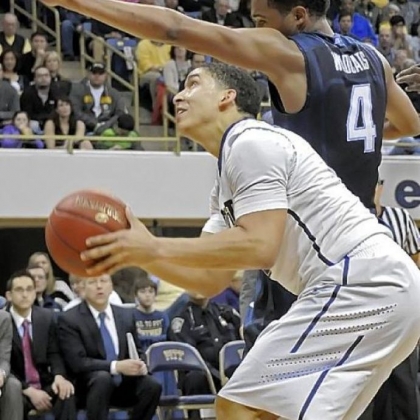 Pitt freshman point guard James Robinson looks for an opening Sunday against Villanova's Darrun Hilliard.