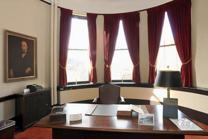 George Westinghouse's portrait graces the wall in his office at the Westinghouse Castle in Wilmerding.
