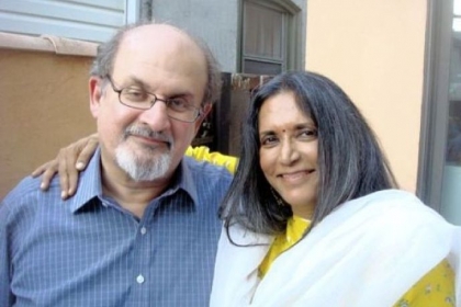 Novelist and screenwriter Salman Rushdie, left, and Deepa Mehta, director of "Midnight's Children." The movie will open the Silk Screen Film Festival in May.