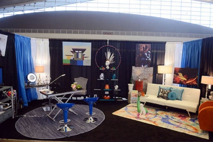 This is a design with the theme "Contemporary Mohawk meets classic architecture" done by American Society of Interior Designers member Lorraine Linkhauer at the Pittsburgh Home and Garden Show.